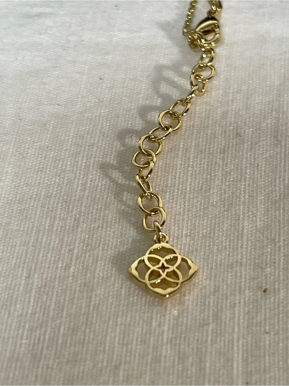 Kendra Scott Gold Necklace with Light Pink Heart Pendant